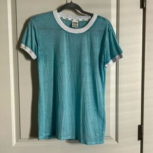 PINK Sleepwear t-shirt in Light Blue with White detailing